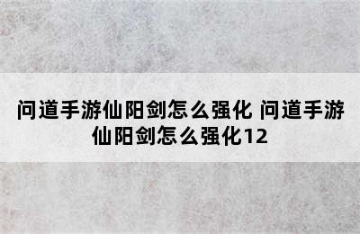 问道手游仙阳剑怎么强化 问道手游仙阳剑怎么强化12